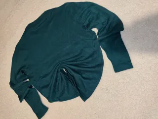 Jersey Zara Hombre Azul Petróleo Cuello Pico