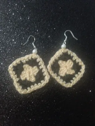Pendientes Corazón Crochet Hechos a Mano