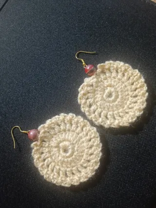 Pendientes Corazón Crochet Hechos a Mano