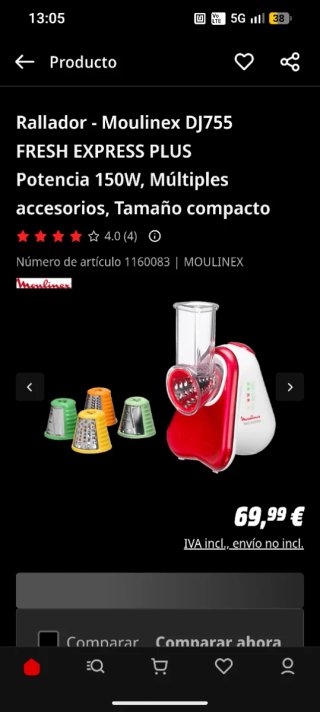 Procesadora Moulinex Fresh Express Plus SIN USO