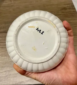 Portagioie ceramica bianca lavorata vintage