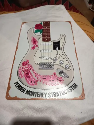 Placa Metálica Guitarra Fender Stratocaster