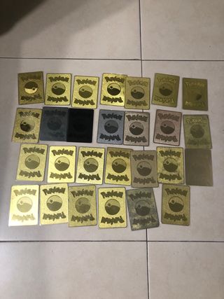 Lote Cartas Pokémon Metálicas Doradas