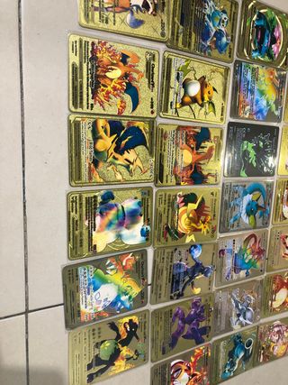 Lote Cartas Pokémon Metálicas Doradas