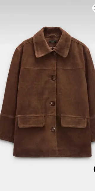 Chaqueta de piel marrón