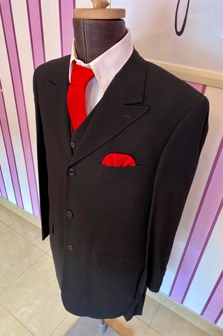 Traje negro 3 piezas Florentino con levita