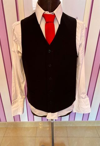 Traje negro 3 piezas Florentino con levita