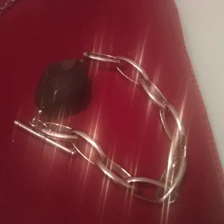 Conjunto de 2pulseras plateadas acero y un collar