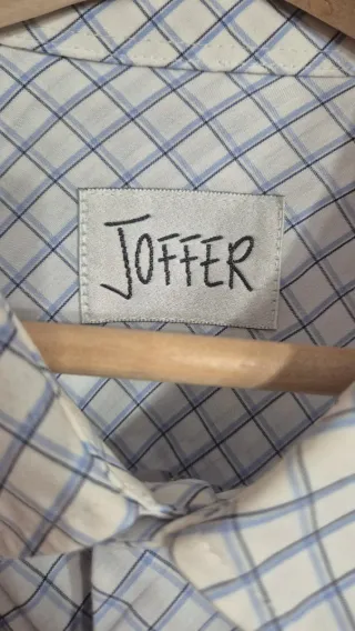 Camisa de cuadros azul y blanco