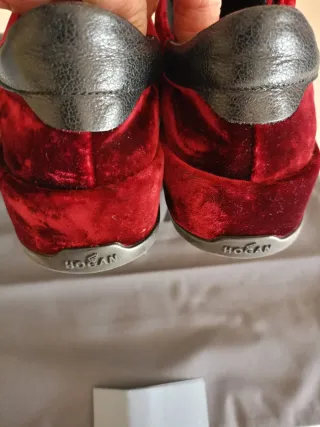 Sneakers Hogan in velluto Borgogna