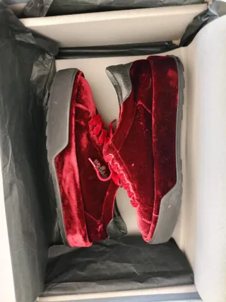 Sneakers Hogan in velluto Borgogna