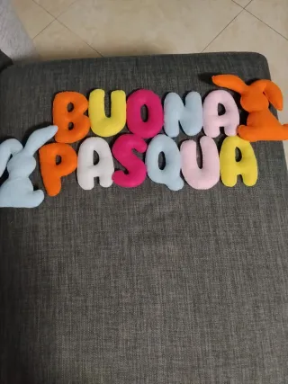 Ghirlanda Buona Pasqua in tessuto