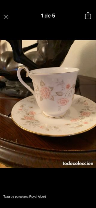 Taza y platillo Royal Albert porcelana