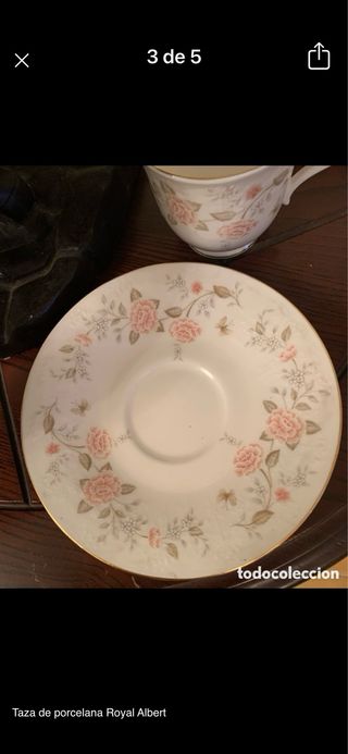 Taza y platillo Royal Albert porcelana