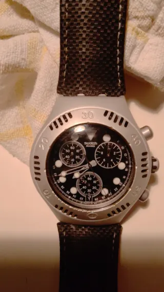 Swatch Scuba Irony Chrono Black Russian Ybs 4000