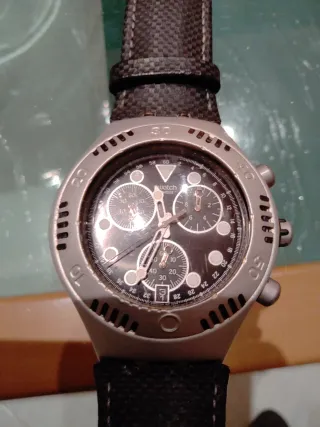 Swatch Scuba Irony Chrono Black Russian Ybs 4000