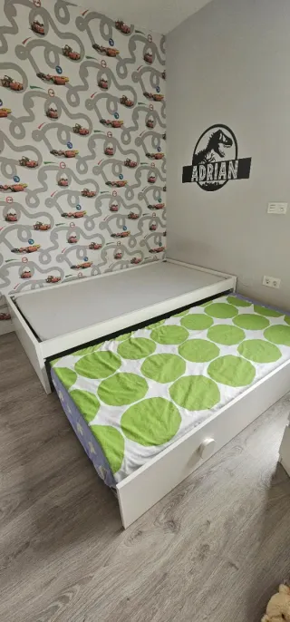 Cama Nido 105cm x 190 Blanca, con cama inferior 90