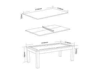 Mesa de billar ping pong y comedor