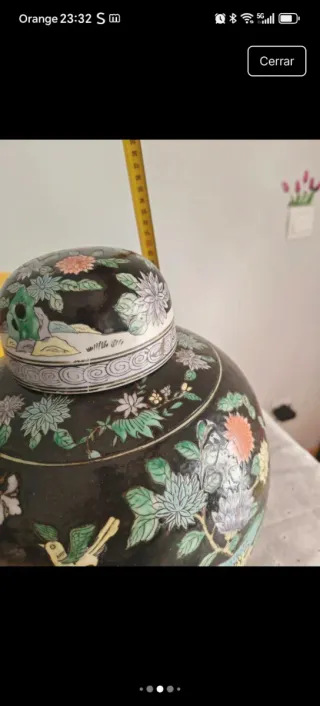 Jarrón de porcelana Chong Ah con certificado