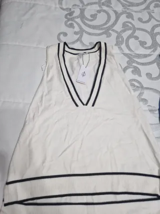 Chaleco de punto blanco talla S