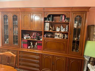 Mueble de salón comedor madera y cristal