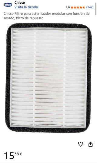 Esterilizador Biberones Chicco+filtro recambio