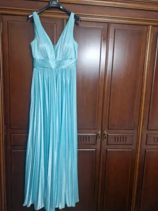 Vestido fiesta azul usado 1 vez