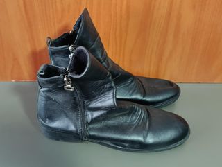 Botas de cuero negras mujer talla 40