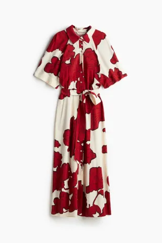 Vestido camisero maxi floral