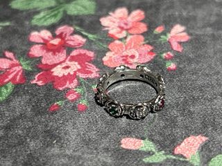 Anillo Plata Flores Multicolor