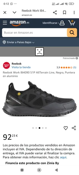 Zapatos de seguridad Reebok negros