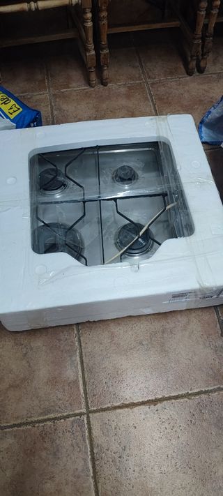 Placa de gas 4 fuegos acero inoxidable