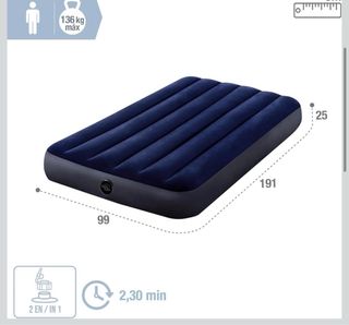 Intex Dura-Beam – Colchón Hinchable Azul para Camp
