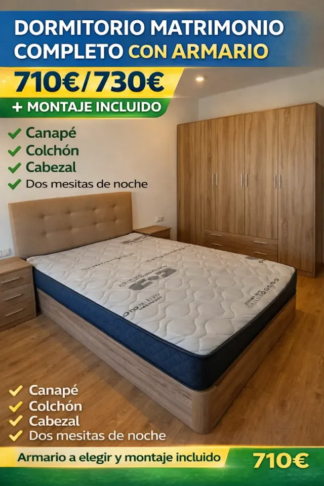 Oferta Dormitorio matrimonio completo + armario
