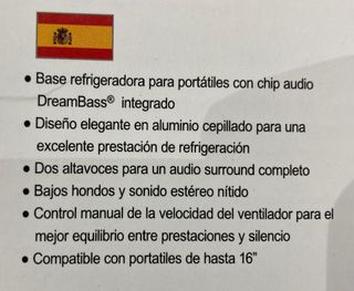 Base Enermax 16" con Altavoces - Ventilador Nuevo