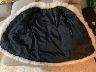 Chaquetón vintage de piel zorro blanco y plateado