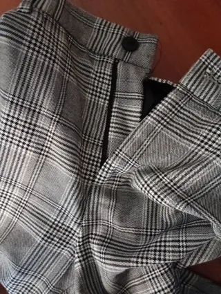 Pantalón cuadros gris talla XL