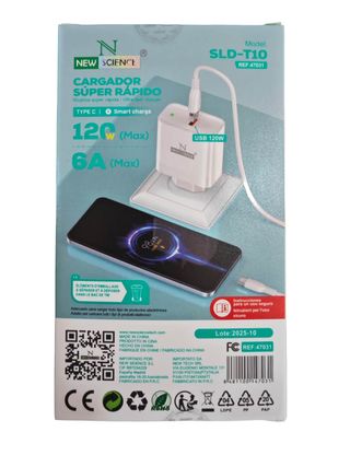 Cargador USB 120W 6A New Science SLD-T10