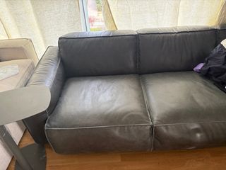 Sofá de cuero Maison du Monde 4 plazas