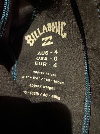 Neopreno Billabong Launch Talla 4