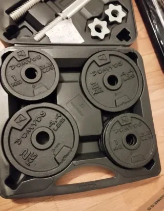 Set 20 kg pesi palestra Decathlon con valigetta