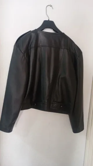 Chaqueta Piel Vintage Negra
