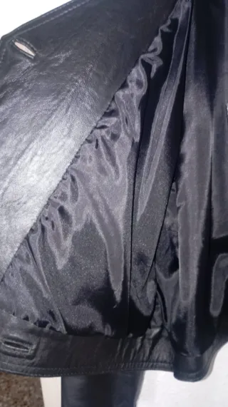 Chaqueta Piel Vintage Negra