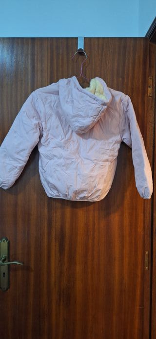 Casaco infantil rosa c/ interior pelo