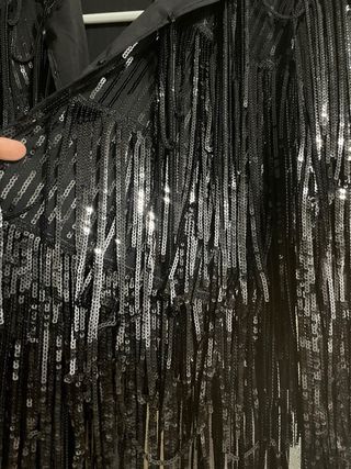 Chaqueta Zara flecos lentejuelas T L