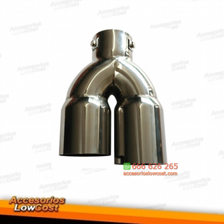 Cola de escape doble universal en acero inox.