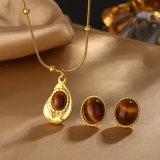 Conjunto Bisutería Baño Oro 18klt Acero