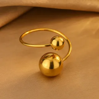 Anillo Acero Baño Oro 18klt Círculo y Bola 7€ C/u