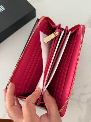 Billetera Just Cavalli Rosa y Dorada