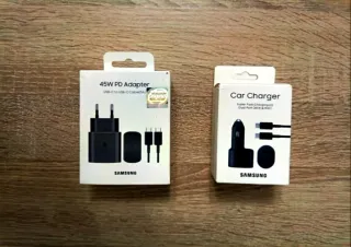 2 Cargadores Samsung 45W Carga Rápida y Coche